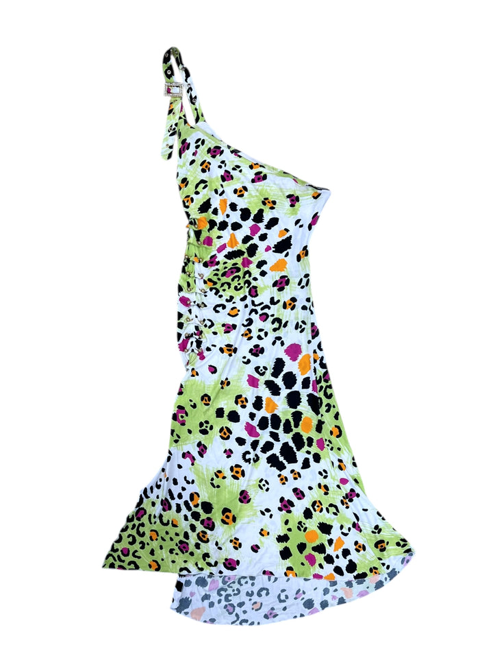 Roccobarocco One-Shoulder Leopard Print Dress S-M