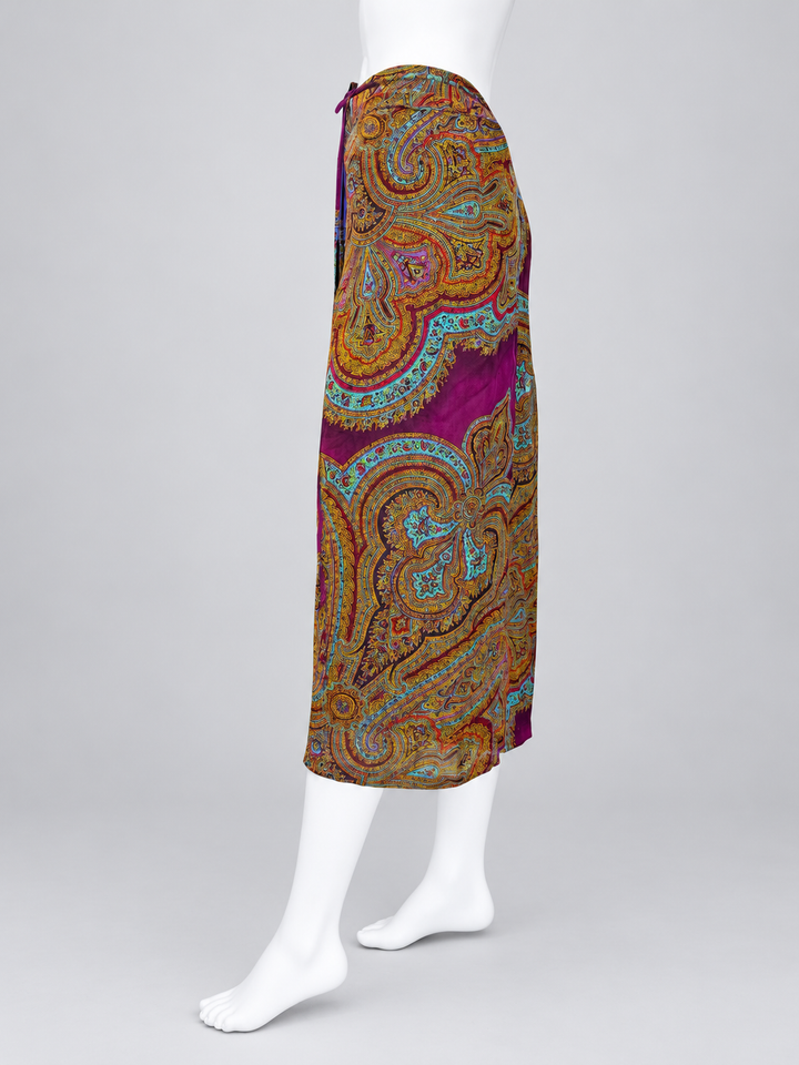 Kenzo Paris paisley wrap midi skirt