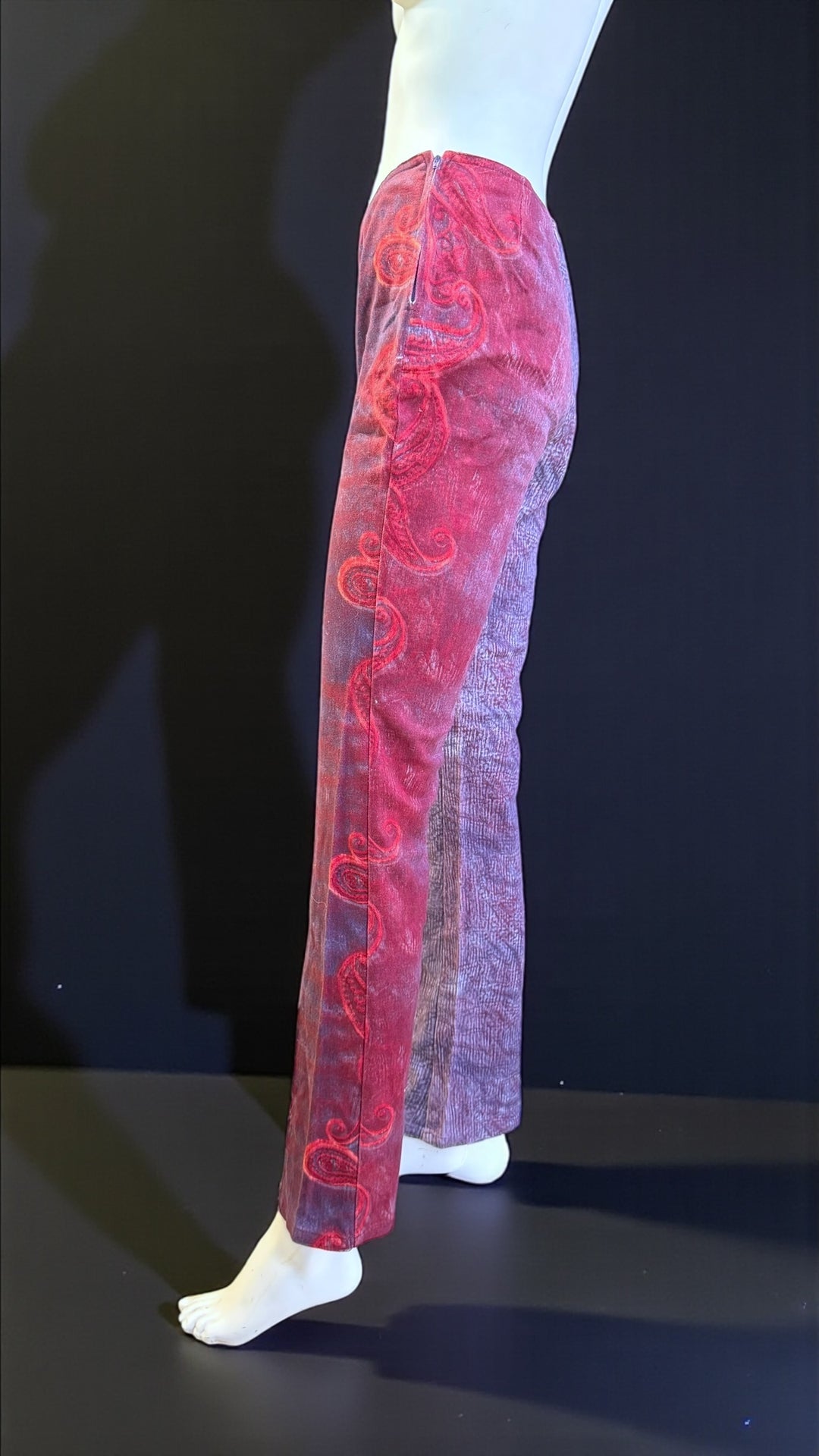 Vintage printed cotton trousers women’s medium