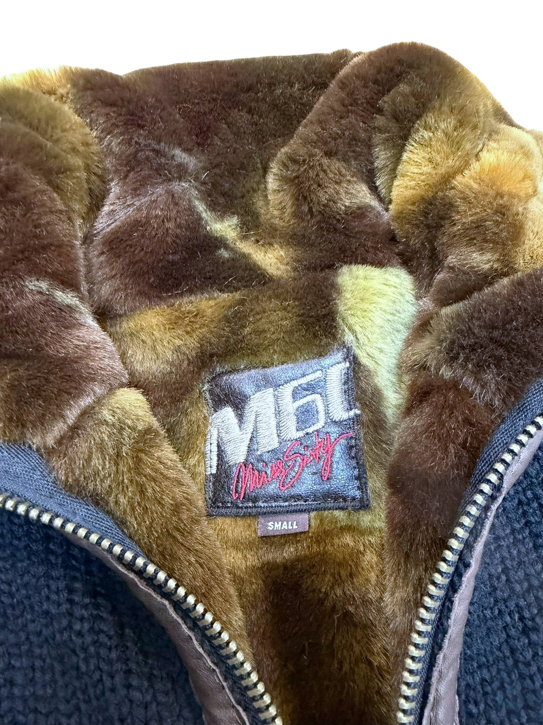 Miss Sixty fur zip up knit jacket