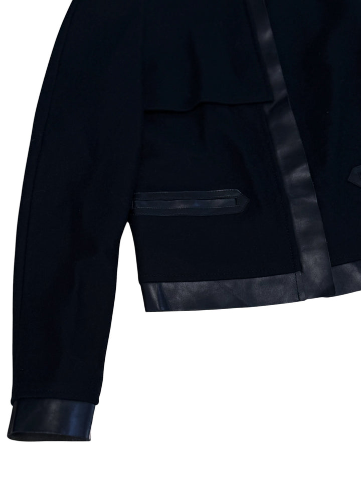 Balenciaga Paris leather-trim cropped jacket