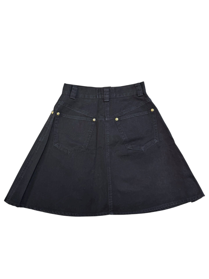 Versace Jeans Couture black A-line mini skirt (XS)