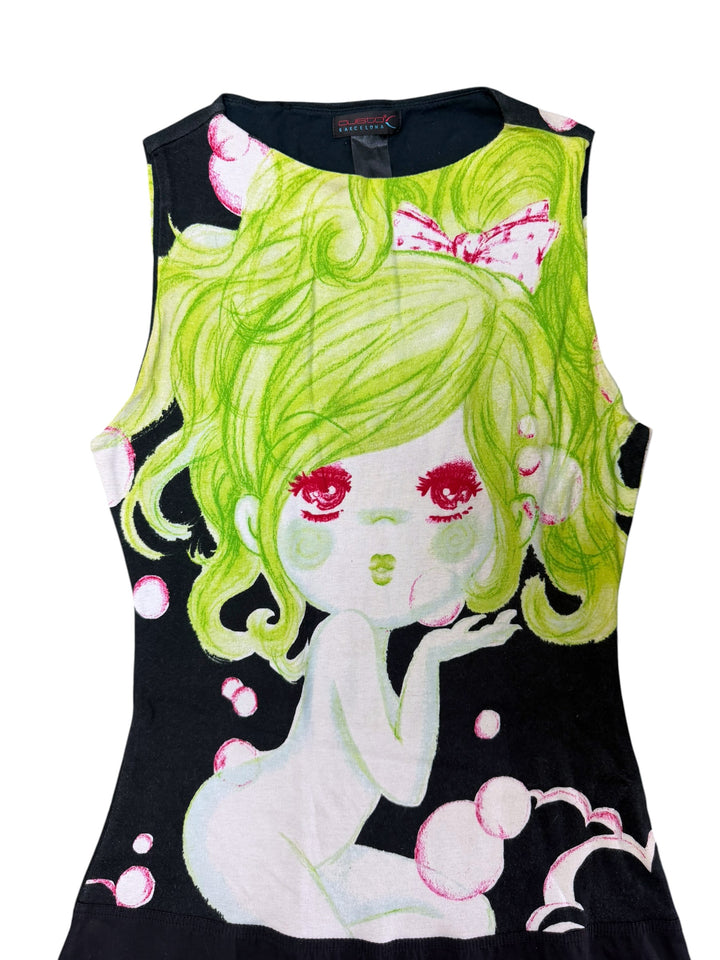 Custo Barcelona 2000s graphic girl mini dress small
