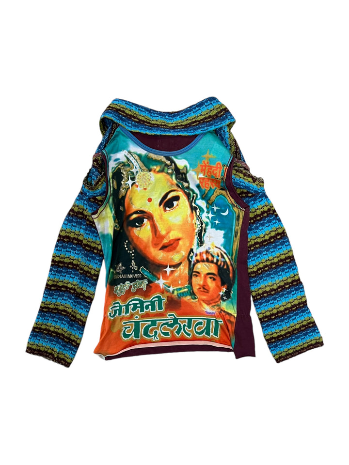 Miss Sixty Rare Indian movies print knit top women’s small