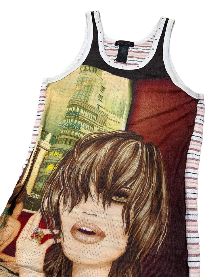 Custo Barcelona y2k printed tank top women’s medium