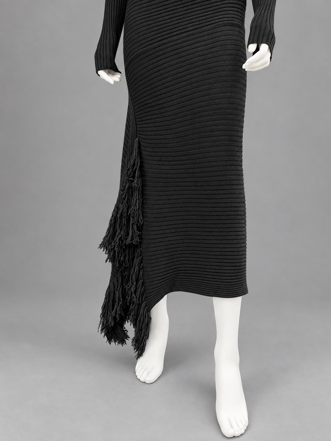 Jean Paul Gaultier ribbed knit dress with scarf