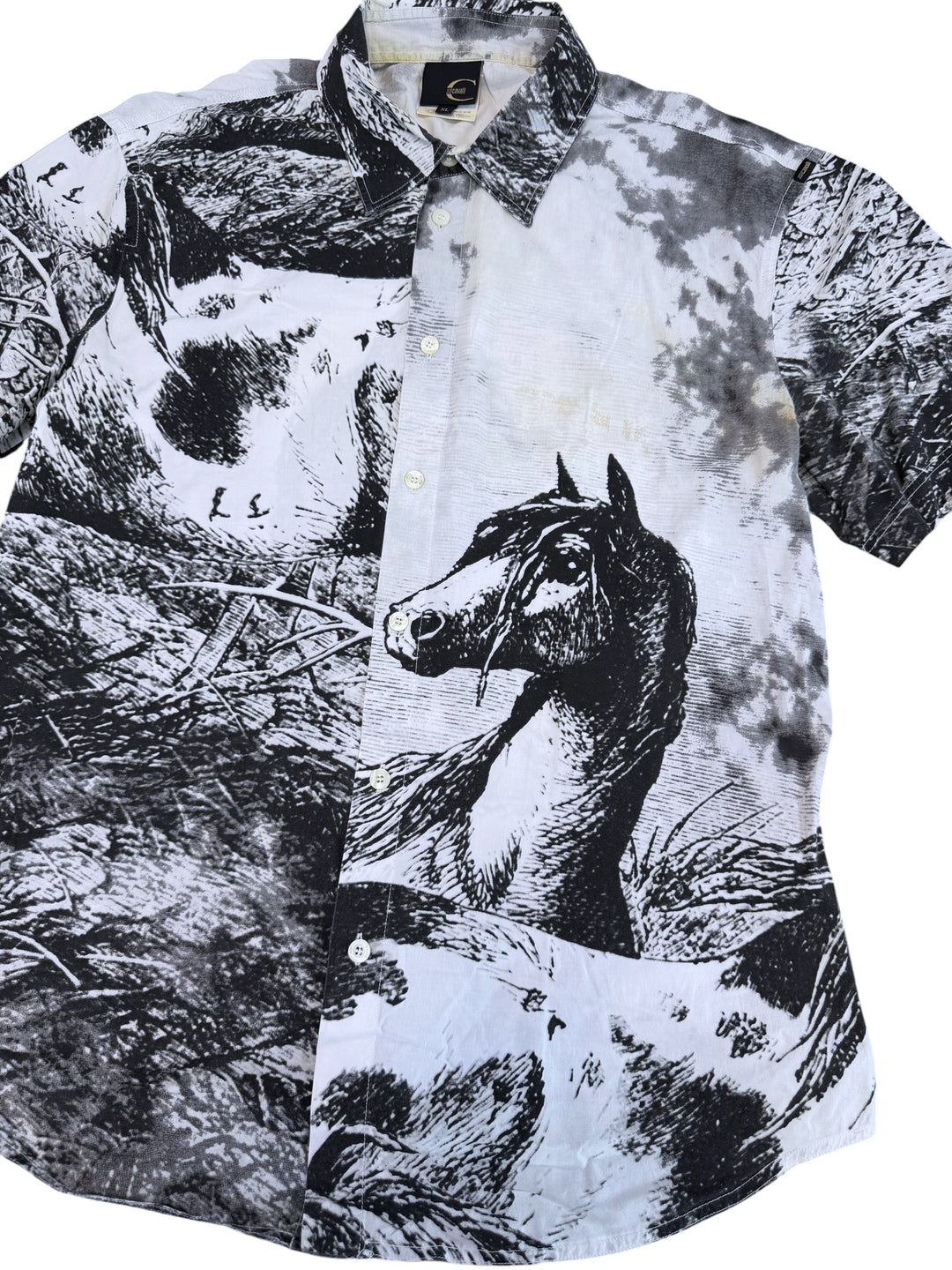 Just Cavalli SS2005 horse print short sleeve shirt