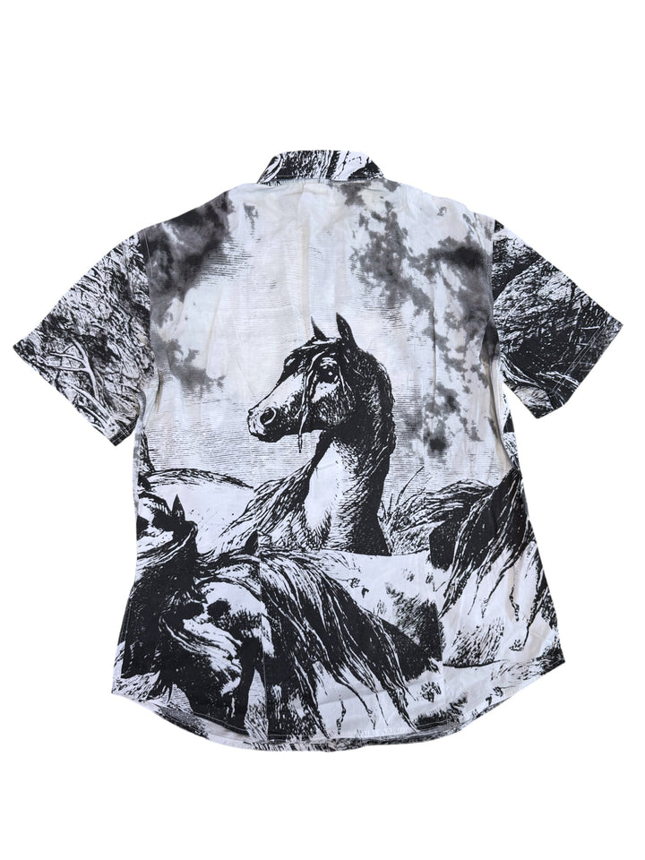 Just Cavalli SS2005 horse print short sleeve shirt
