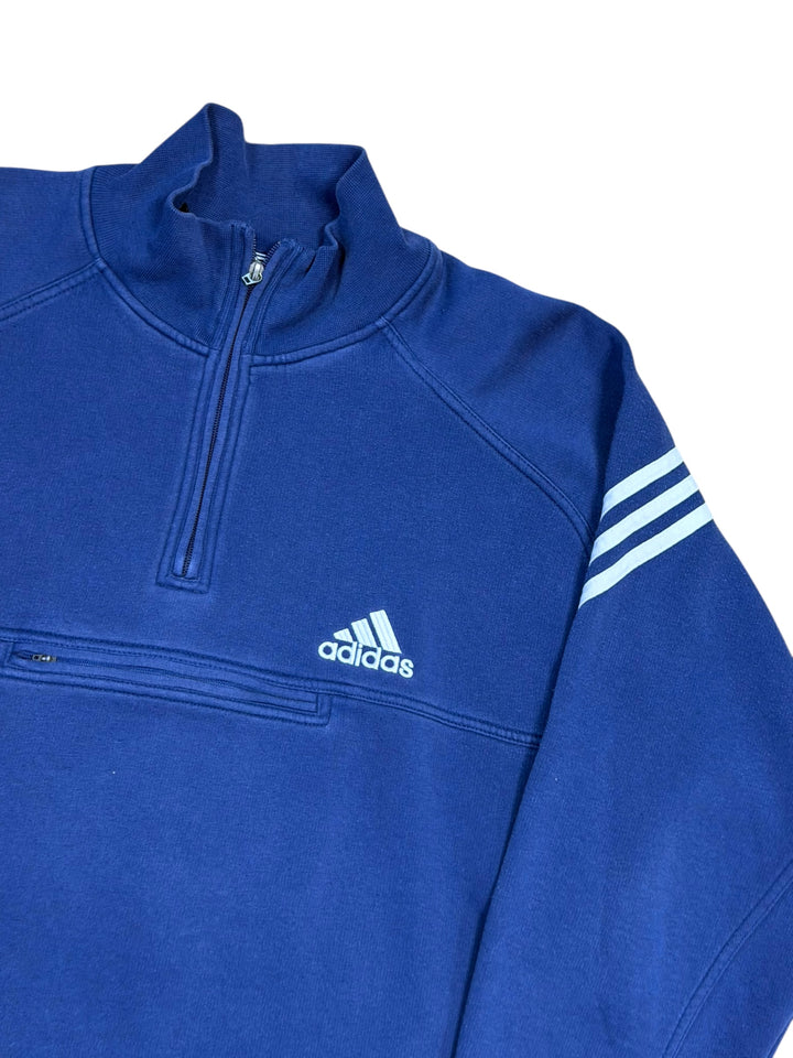 Adidas blue quarter-zip sweatshirt extra large
