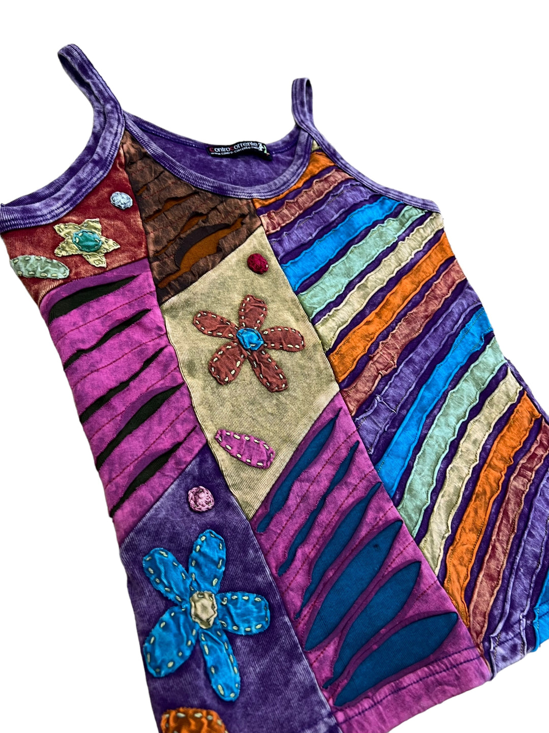 Vintage Y2K patchwork tank top women’s medium