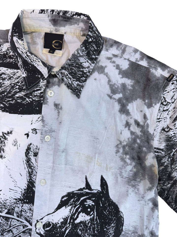 Just Cavalli SS2005 horse print short sleeve shirt