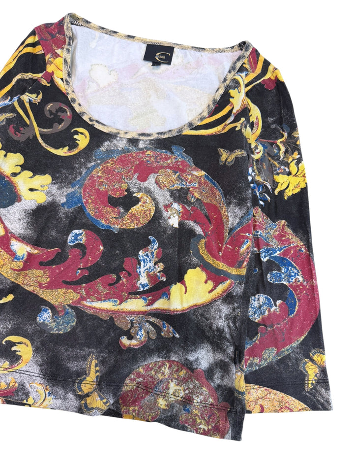 Just Cavalli baroque print long sleeve top