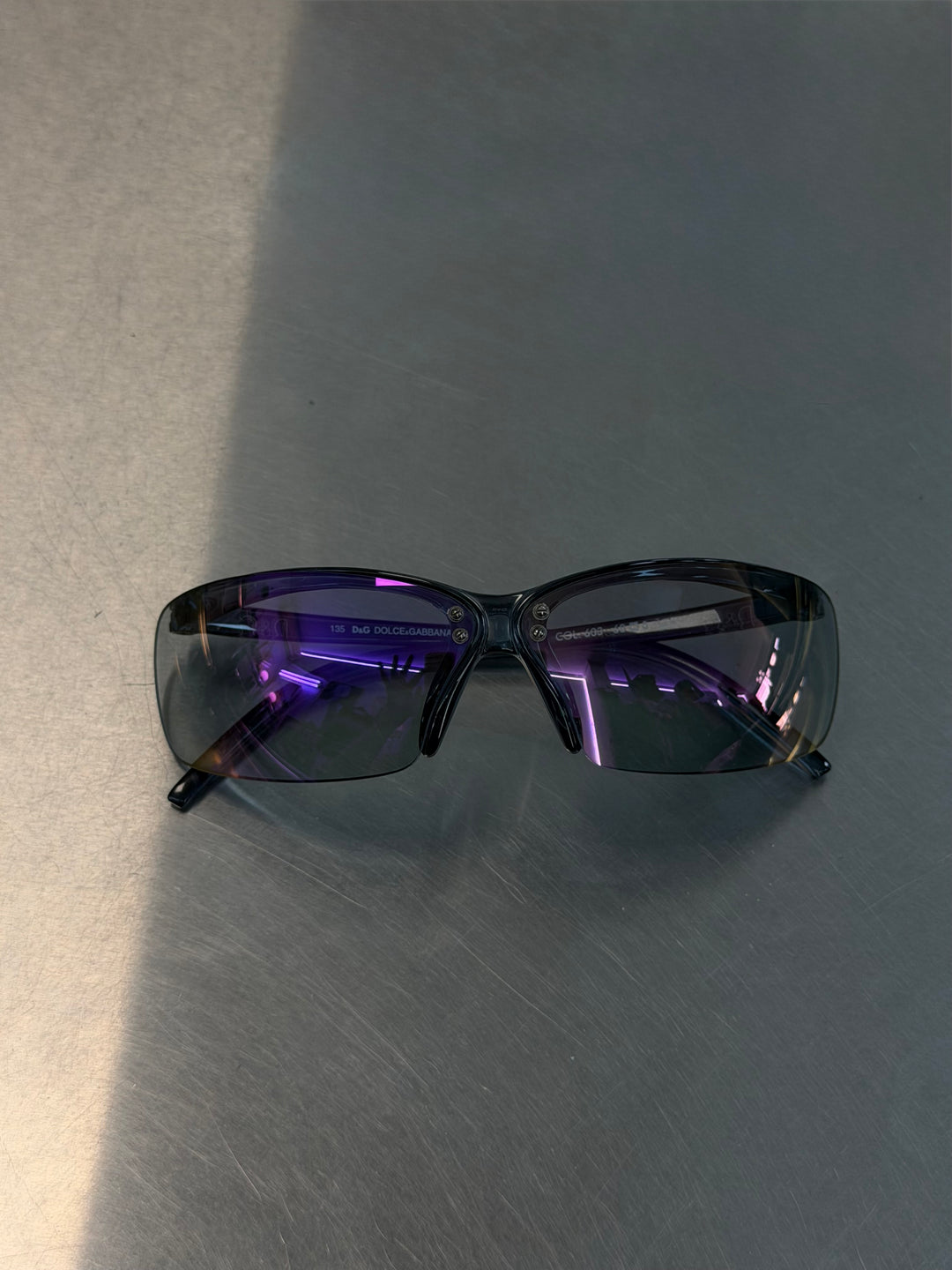 Dolce&Gabbana 2000s purple shield sunglasses
