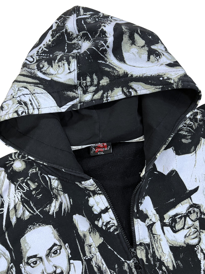 King’s Armour XXL “Hip-Hop Legends” All-Over Print Zip Hoodie XXL