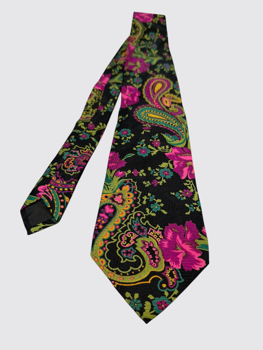 Kenzo Paris Bold Floral Paisley Silk Tie (Made in Italy, 1990s)