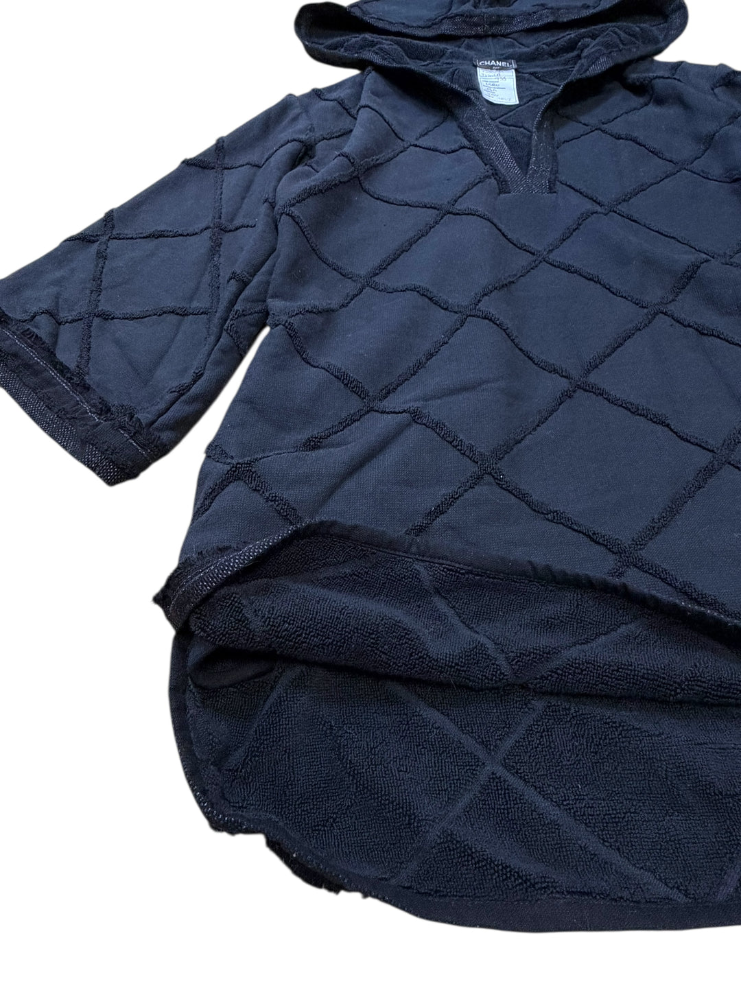 Chanel black hooded terry mini dress xs-s