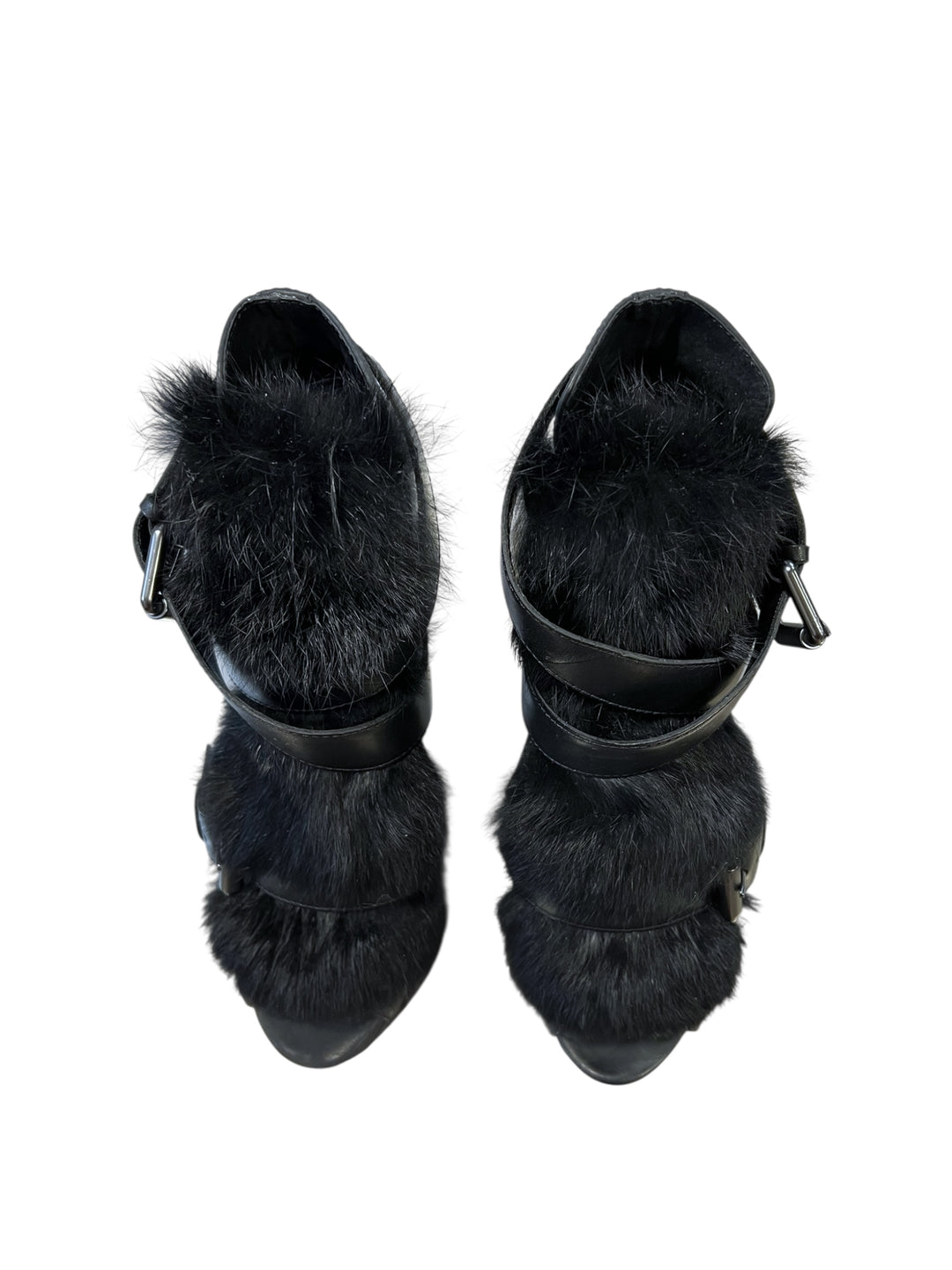 Ash Rabbit Fur Leather Heels Size eu39