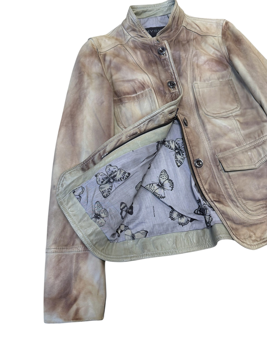 Myskin Piesse washed leather jacket small