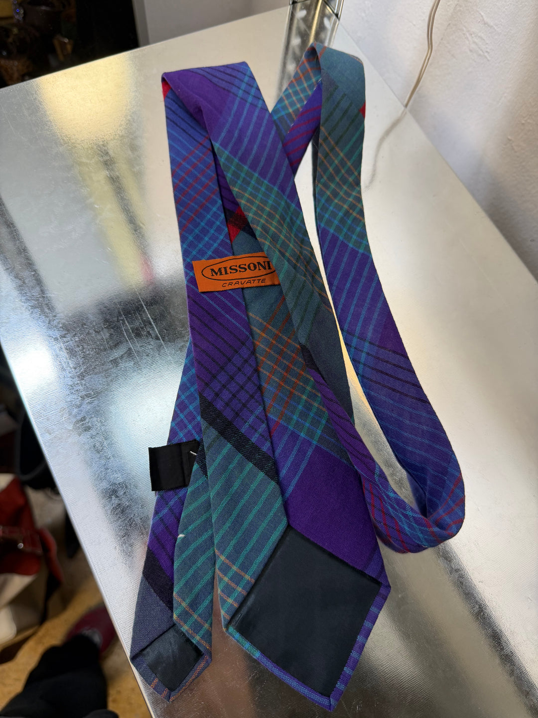 Missoni multicolor tartan cotton tie