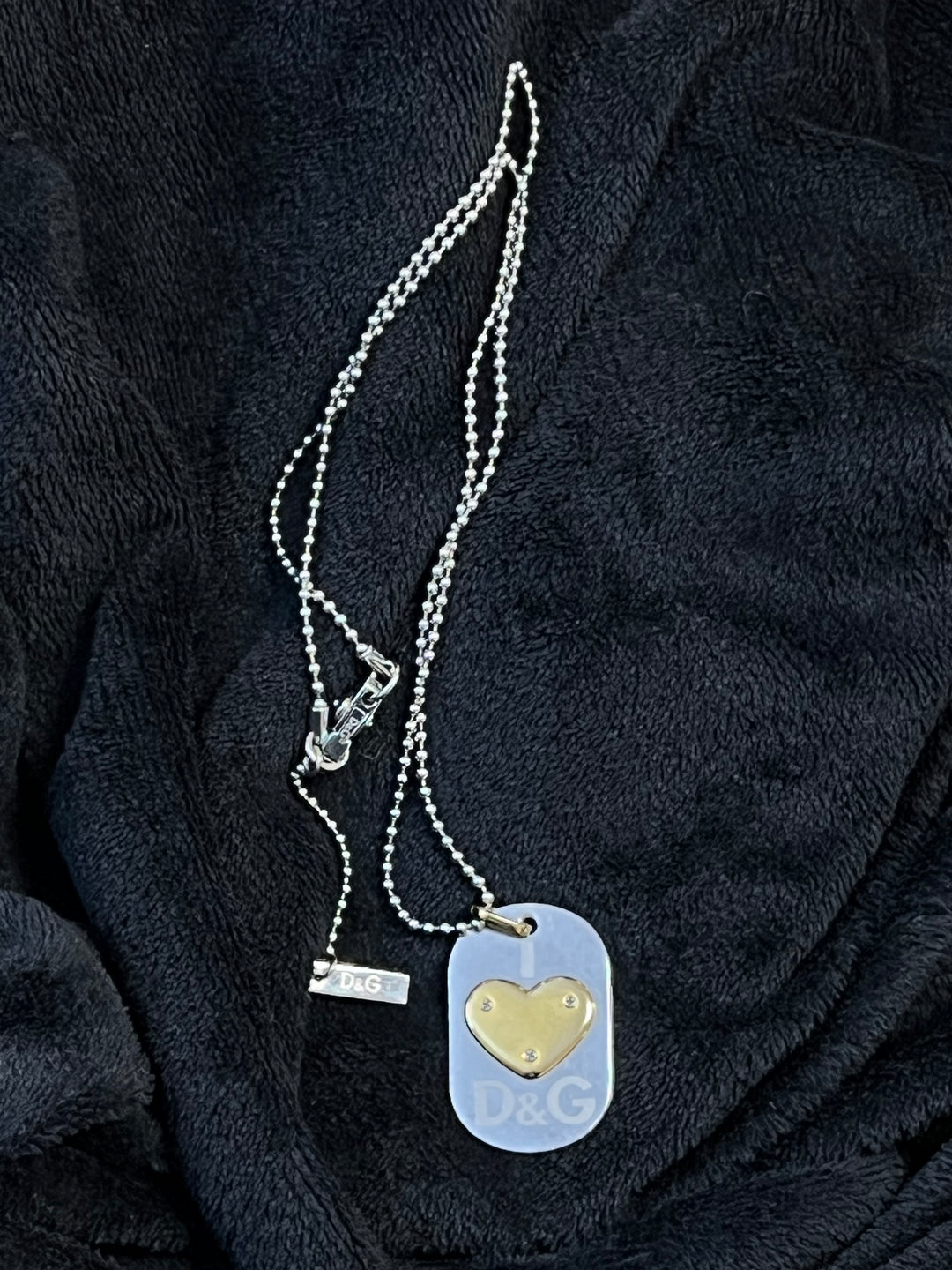 Dolce&Gabbana Necklace with Heart Pendant Silver with Gold