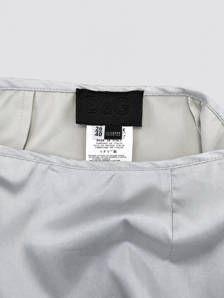 Dolce&Gabbana silver satin pencil skirt
