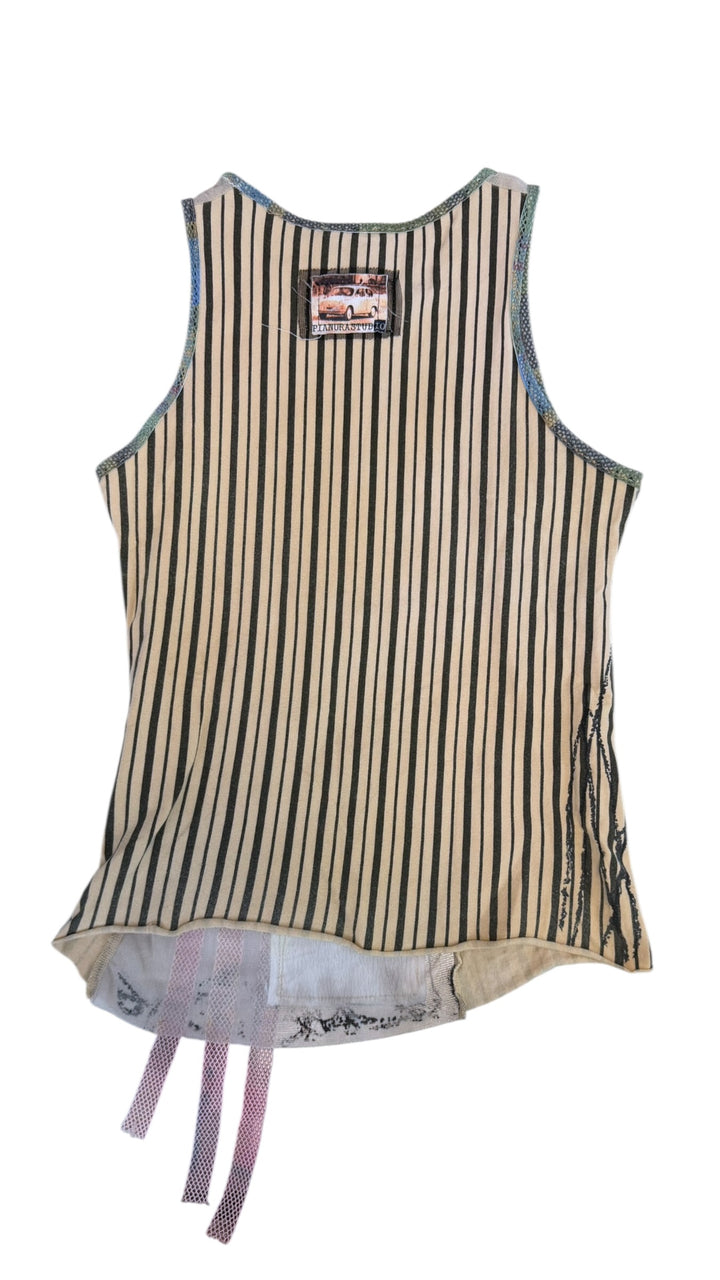 Pianura Studio graphic mesh art tank top