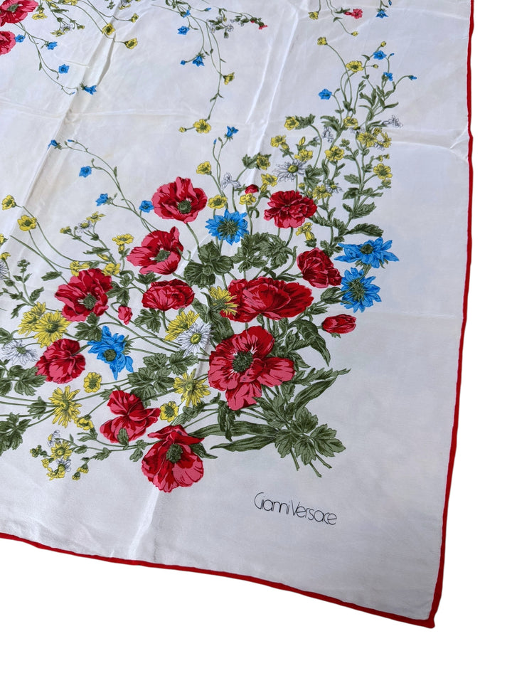 Gianni Versace 1980s Silk Floral Scarf