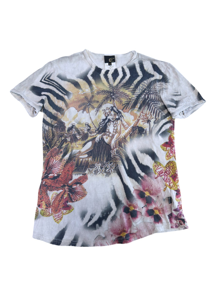 Just Cavalli vintage tropical zebra print t-shirt