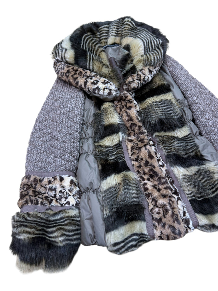 Coconuda multi-fur knit jacket medium