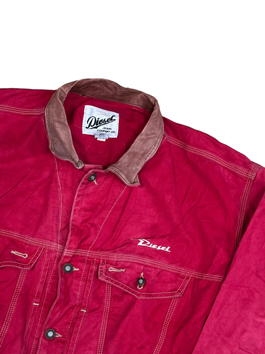 Diesel 90’s faded red denim jacket men’s large