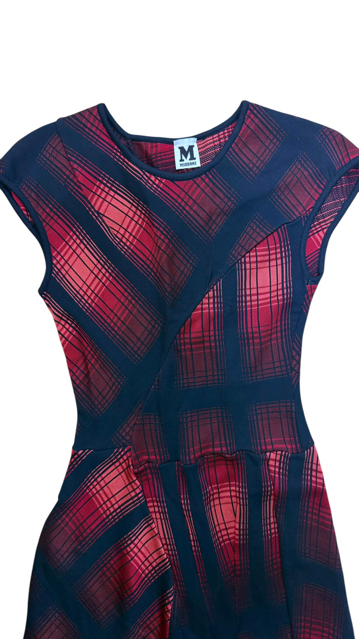 Missoni red navy midi length dress