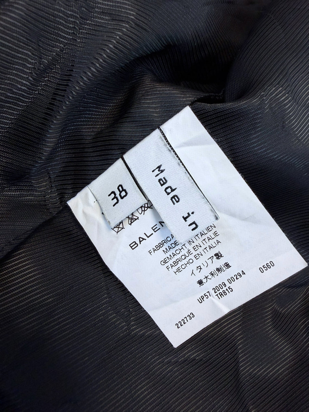 Balenciaga Paris leather-trim cropped jacket