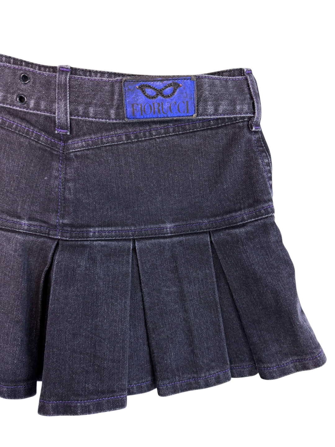 Fiorucci belted pleated denim mini skirt
