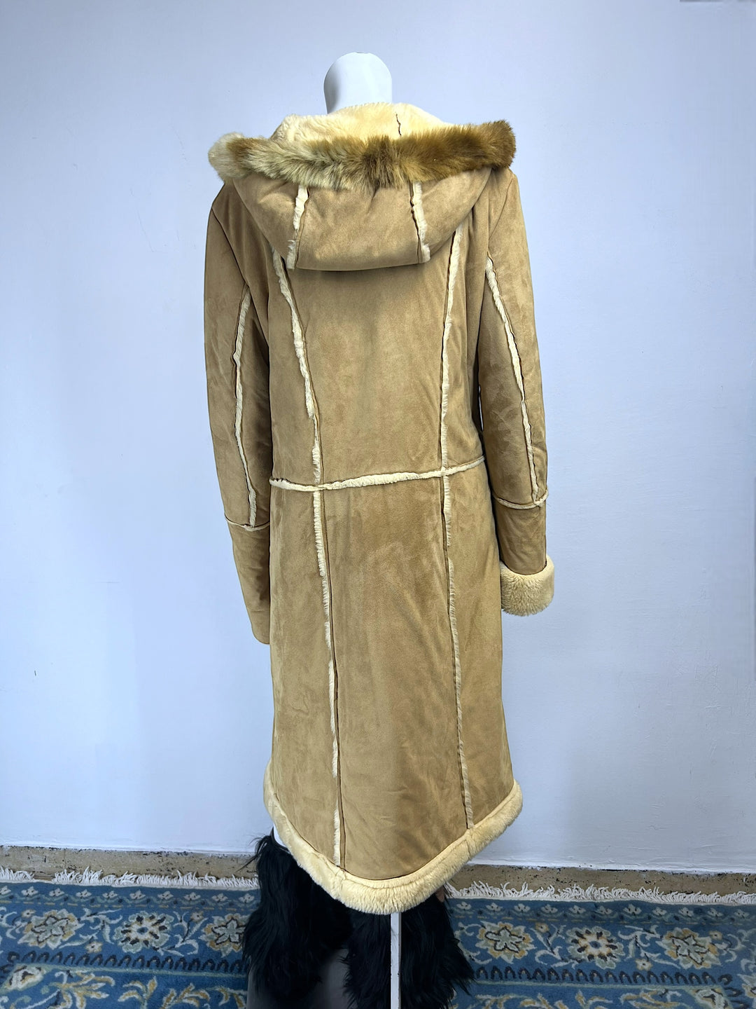 Vintage Shearling Hoodied Coat Women's Extra Large