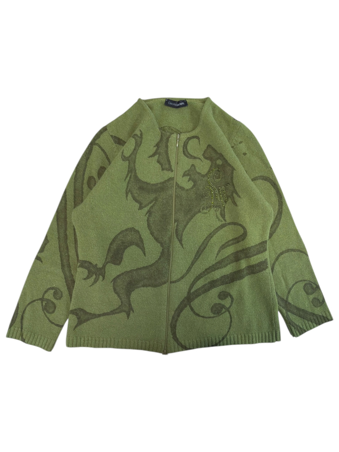 Cecilia Benetti wool angora dragon zip cardigan