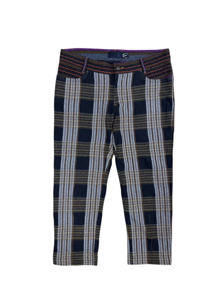 Just Cavalli checked cropped low waist trousers s/m