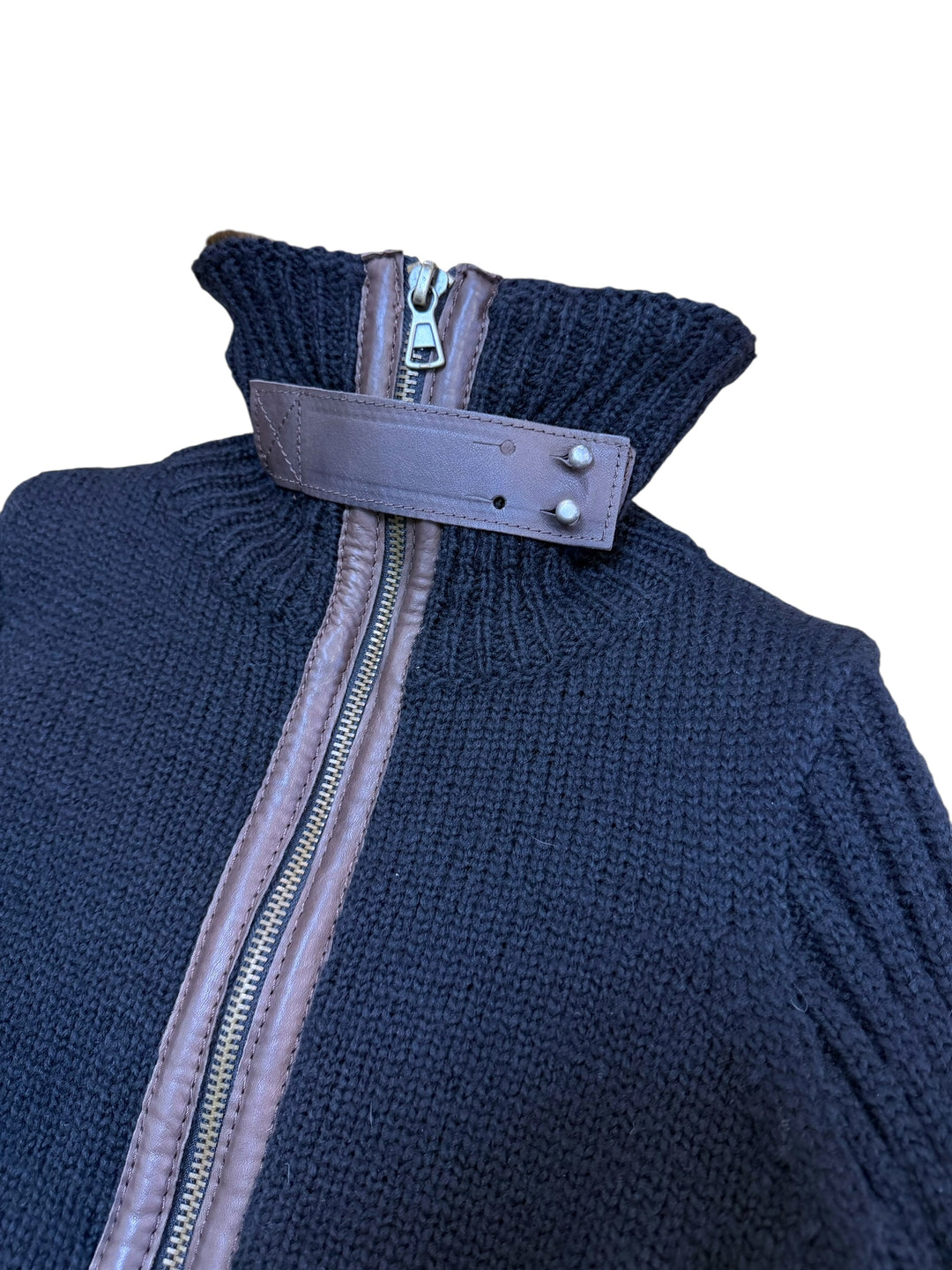 Miss Sixty fur zip up knit jacket