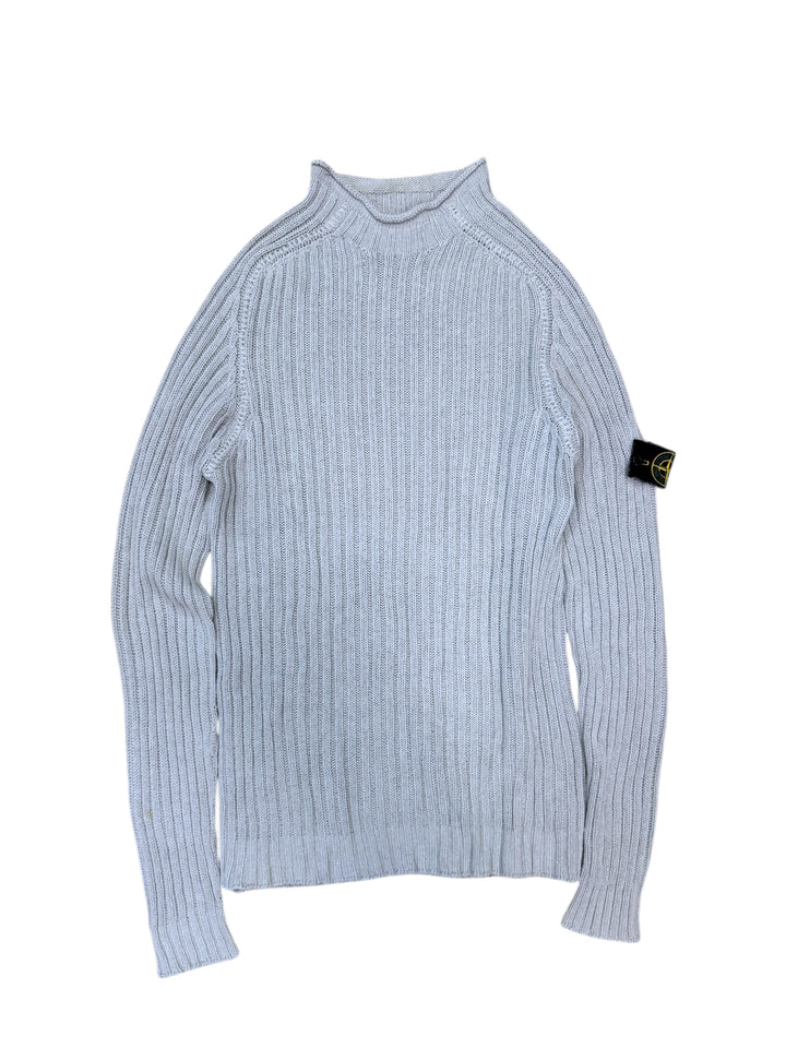 Stone Island ribbed knit mock-neck sweater