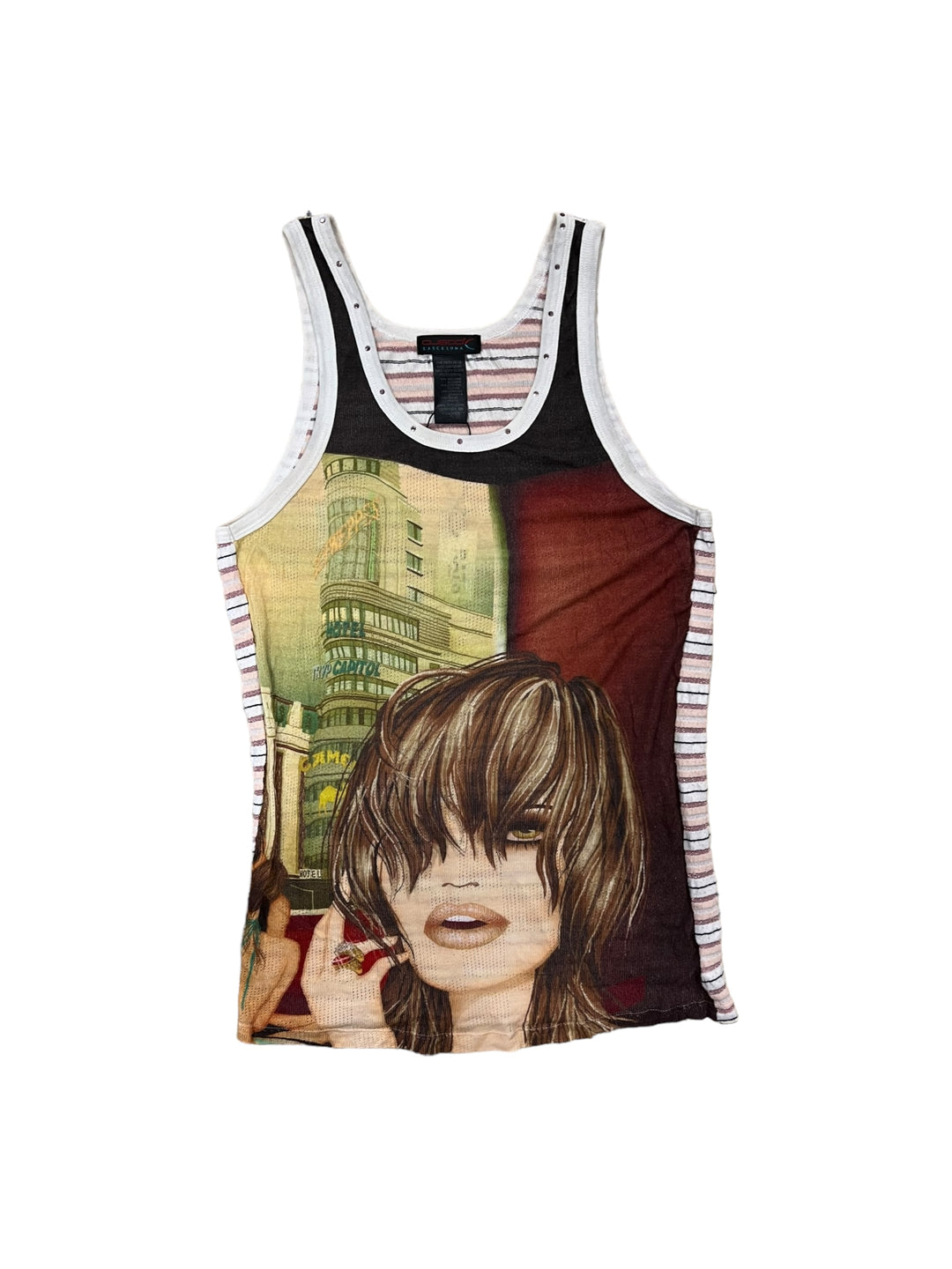 Custo Barcelona y2k printed tank top women’s medium