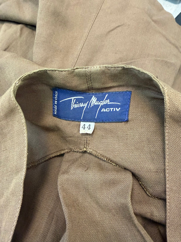 Thierry Mugler ACTIV archive corset detail linen blend maxi dress