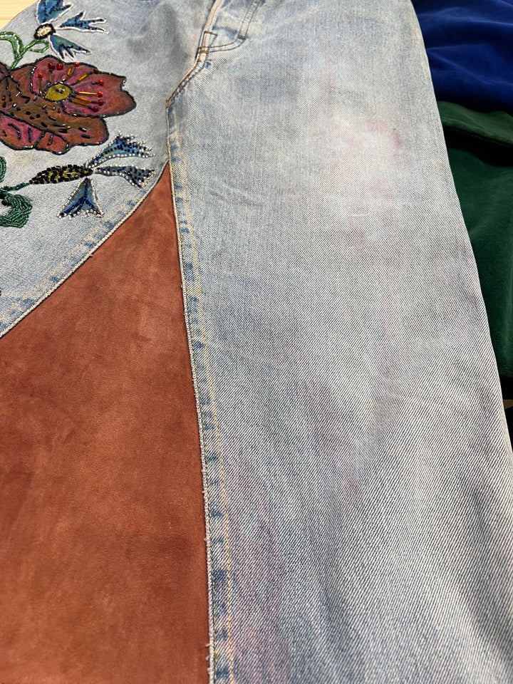 Diesel vintage Longline patchwork skirt extra small(34)