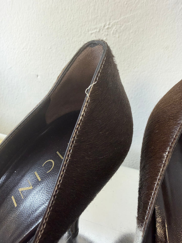 VICINI by Giuseppe Zanotti Pumps - c.2000 Hair-On Leather Baroque Toe eu40