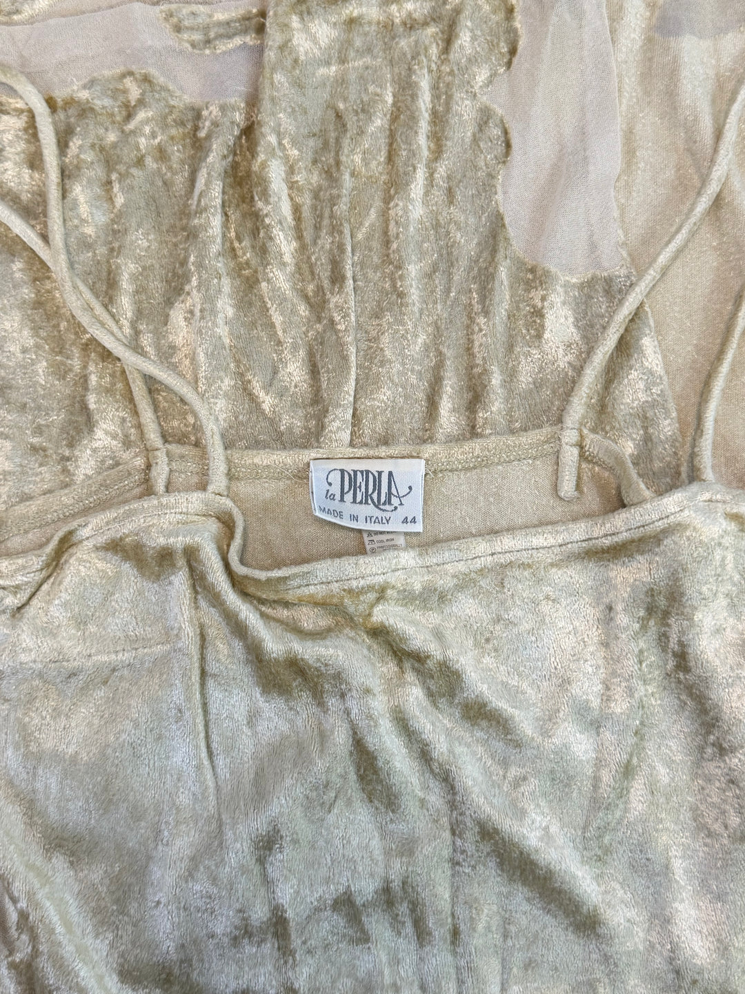 La Perla velvet & sheer mesh slip dress