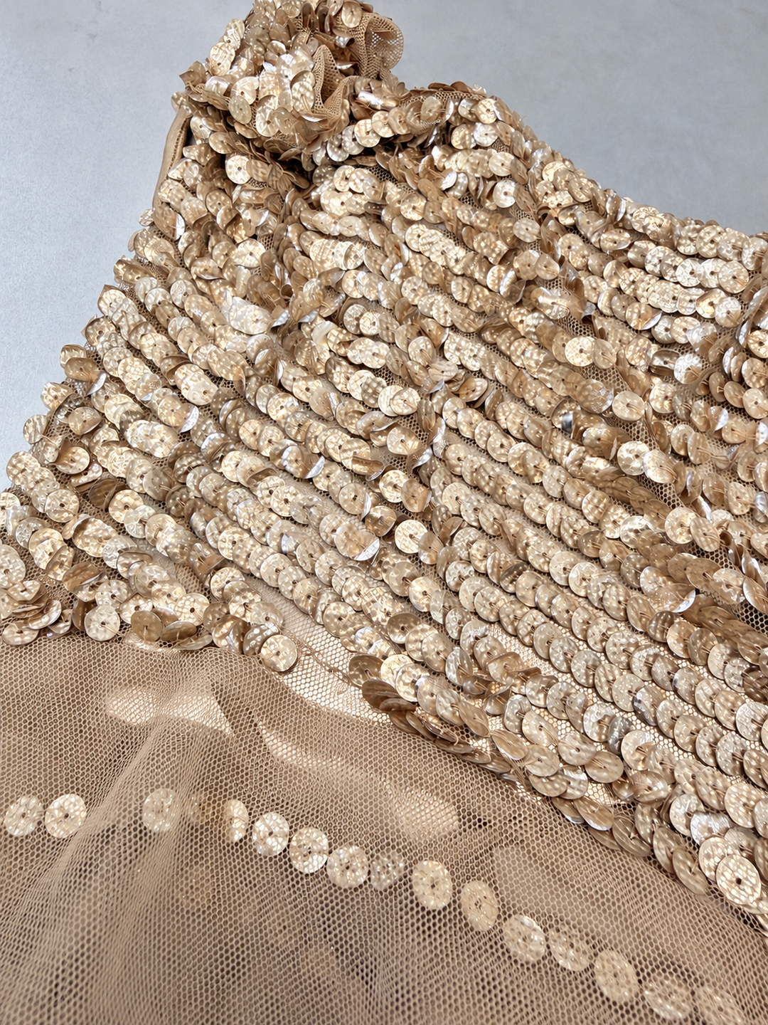 Cristinaeffe gold sequin mesh top