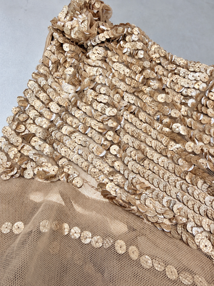 Cristinaeffe gold sequin mesh top