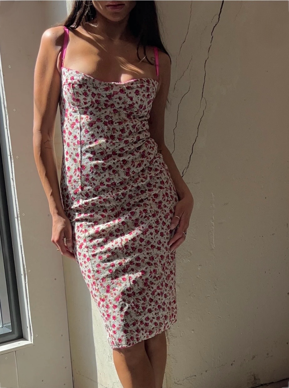 1990s Dolce&Gabbana floral corset dress