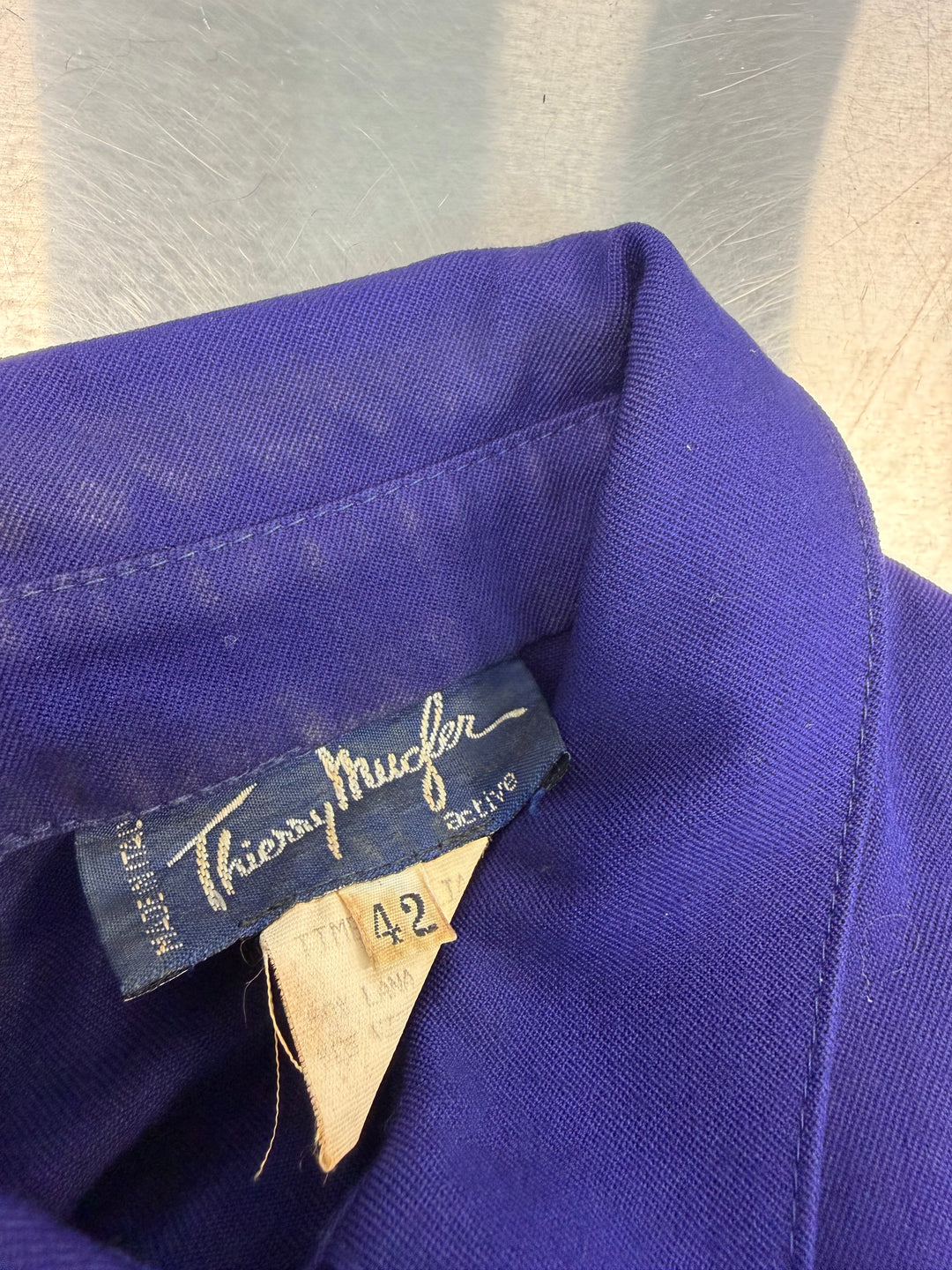 Thierry Mugler purple structured shirt dress - 90s archive