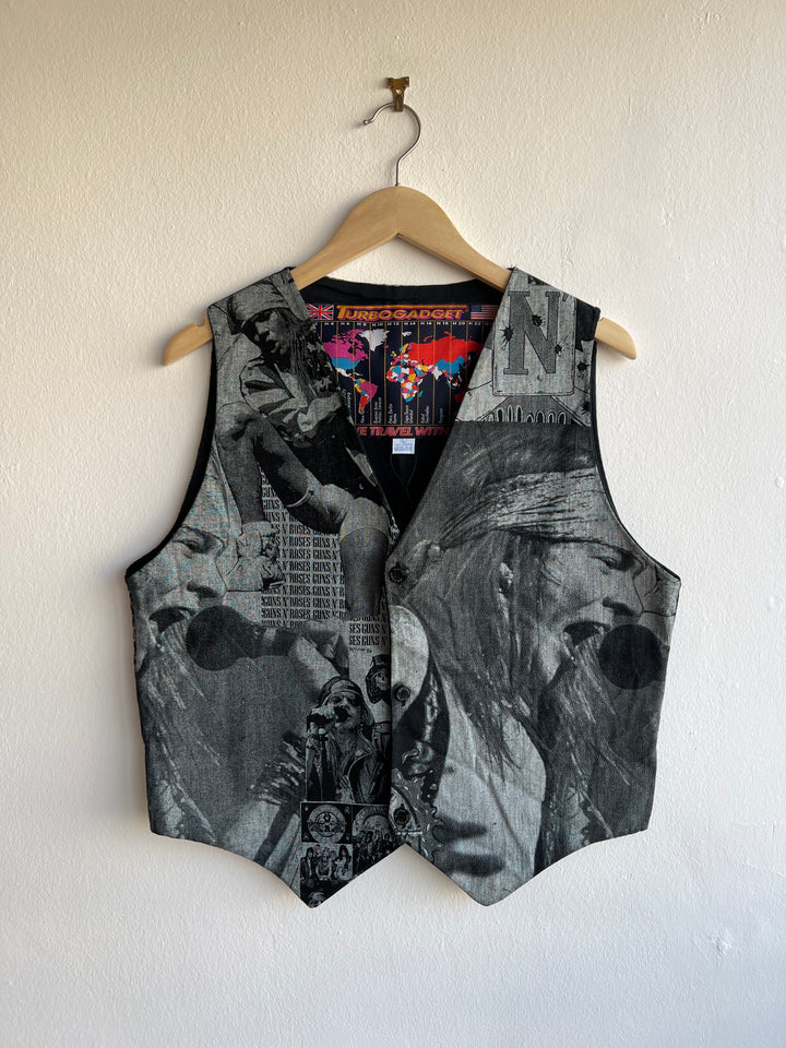 Vintage 90's Skull Turbo Gadget Guns’n’roses Sleeveless Gilet Men's Large