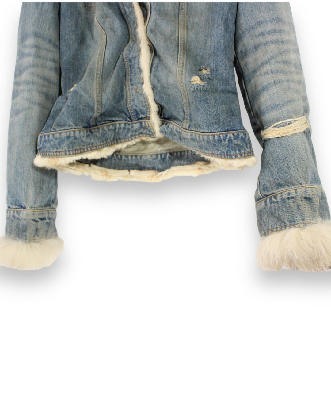 Dolce & Gabbana Denim Jacket w/ Faux Fur Collar Women's Small