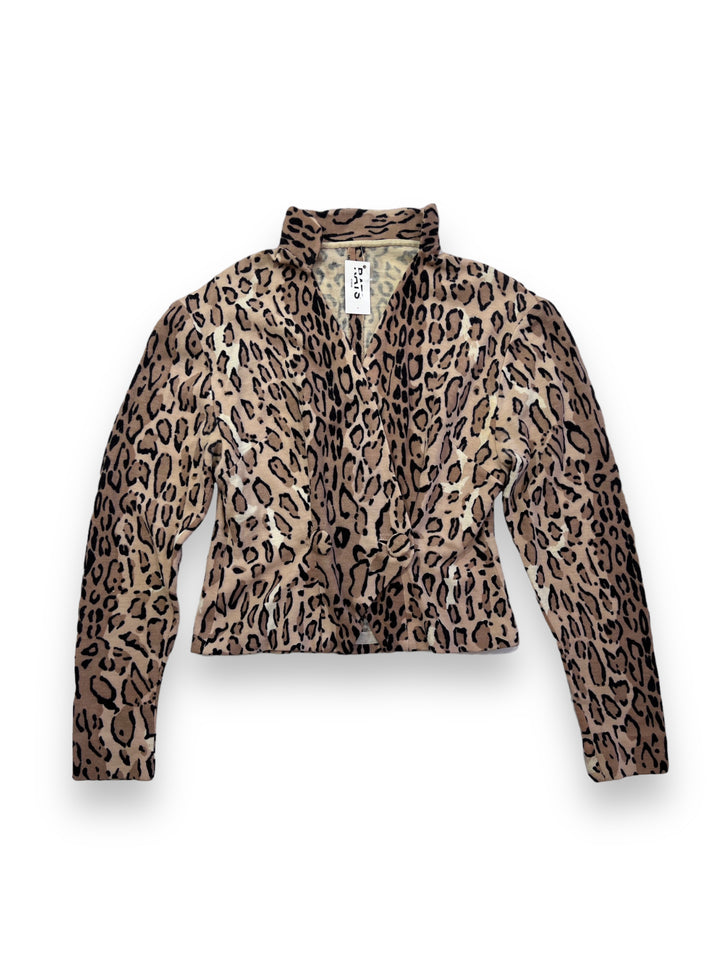 Leopard Crop Blazer Women's Medium